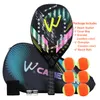 Tennis Rackets Camewin Full 3K Carbon Fiber Rough Surface Beach Racket6 Balls Set 230608