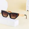 Sunglasses 2023 Fashion Cat Eye Women Vintage Diamond Decoration Sun Glasses Ladies Casual Eyewear UV400 Lentes De Sol