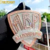 Anhänger Halsketten Iced Out Bling CZ Buchstabe ABP Halskette Voller Zirkonia All Bout Paper Badge Charm Männer Mode Hip Hop Schmuck 230608