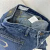 Damen-Jeans, Designer-Hosen mit Buchstaben-Stickerei, Mädchen-Baumwolle, High-End-Milan-Laufsteg-Marke, Cowboy, lässig, Jersey, Jogging-Outwear, Denim, lange, gerade Hose, LZX6