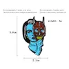 Brooches Horror Blue Alien Devil Mask Brooch Pins For Women Enamel Sad Witch Ghost Gothic Denim Jean Shirt Bag Cartoon Jewelry Gift