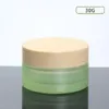 20 ml 30 ml 40 ml 60 ml 80 ml 100 ml 120 ml Green Frosted Glass Cream Jar Mist Spray Lotion Pompfles met simulatie houten deksels