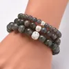 Strand Beaded Strands Style Natural Grey Moonstone Bracelet Stone Single Circle For Men Or Women Jewelry Wholesale