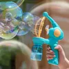 Novelty Games Fan Bubbles Maker Machine Blower Big Bubble Gun Kids Automatic Bubble Machines Cartoon Soap Bubbles Outdoor Toy Gift 230609