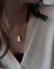 Цепи титан с 18 -каратным золотым гео -цветочным ожерельем женщин из нержавеющей стали ювелирные изделия для взлетно -посадочной полосы