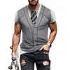 Men's T-Shirts Summer Funny Fake Suit Jacket 3D Print Men's T-shirts Fashion Trendy Casual Sweatshirt Boy Personalized Casual Short Sleeve Tops 230608