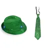 Fashion Kids Adult LED Light Up Tie Paillettes Jazz Cappello Fedora Lampeggiante Neon Party Gift Costume Cap Compleanno Matrimonio Carnevale G0609