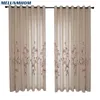 カーテンコットン刺繍花バードデザインシェードカーテンベッドルームの白いチュール薄い窓の居間のためのドレープ