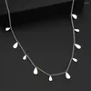 Pendentif Colliers En Acier Inoxydable Minimaliste Classique Gouttes D'eau Petits Pendentifs Clavicule Chaîne Ras Du Cou Collier De Mode Pour Les Femmes Bijoux