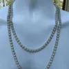 Iced Out Tennis Link Chain Real Soild 925 Silver Hip Hop Jewelry VVS 7mm Moissanite Diamond Tennis Necklace