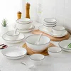 Piatti Set di stoviglie in ceramica Ciotola Yamada Linea nera Rete antivento nordica Piatto rosso Regalo domestico fai da te