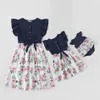 Roupas Combinadas para Família Mãe Filha Conjunto de Vestidos Macthing Flor Mãe Mãe Bebê Mamãe e Eu Roupas Moda Irregular Feminina Meninas Vestido de Verão 230608