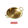 Plates 1pcs Stainless Steel Tray With Handle Seafood Rice Pot Paella Pan Picnic Snack Kitchen Dishes And Sets