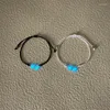 Link bransoletki moda świetlisty liść wisior wisiorka para bransoletka dla kobiet minimalistyczna magnetyczna tkaninowa miłośnik dar biżuterii