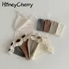 Barnstrumpor Honeycherry Baby Socks Autumn Children's Lace Solid Color 4 Par Pack Utan Heel Socks Baby Girl Clothes 230608