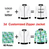 Men's Jackets IFPD EU/US Size Men's Casual Long Sleeve Zipper Printed Stitching Flower Pattern 3D Coats Man Fit America Plus Coat