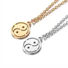 Pendant Necklaces Cute Round Tai Chi Necklace For Women Jewelry Stainless Steel Yin Yang Choker Unisex Lovers Friends Party Gift