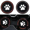 New 2PCS Dog Paw Shape Car Diamond Coaster Water Cup Slot Non-Slip Mat Silica Pad Cup Holder Mat Auto Interior Decor Accessories