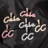 Collane con ciondolo Uwin Pennello personalizzato Lettera corsiva Ciondolo Nome Collana Baguette Catena Micro pavimentata CZ Gioielli Hiphop personalizzati 230608