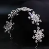 Bröllopshår smycken Deluxe Crystal Snowflake Hair Band Flower Bride Headbonad Barock Crown Beauty Selection Headband Wedding Headd 230609