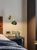 Vägglampa nordiska stil lampor lyxglas sovrum sovrum lampor fransk retro konst belysning roterbar spegel strålkastare