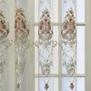 Gordijn Europese Luxe Bloem Geborduurde Tule Sheer Gordijnen Voor Woonkamer Slaapkamer Home Decor Windows Drapes Cortinas