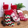 Gebreide kerstversiering Stocking Xmas Tree Ornament Rood en wit Santa Candy Gift Bag Gebreide sokken Prop Party Hanger Groothandel JN09