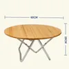 Camp Furniture Garden Camping Table Tourist Outdoor Foldable Portable Picnic Bamboo Round Folding Desk Nature Hike