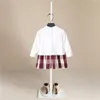 Meisjes Jurken Willekeurige Strepen Ontwerp Britse Stijl Kinderen Meisje Jurk Outfits Lange Mouw Pullover Knop Lange Lengte Rechte Jurk Meisjes Kleding 230608