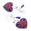 Portachiavi 2 pezzi regali britannici ciondolo borsa da donna portachiavi a forma di cuore portachiavi Union Jack per sacchetto regalo decorativo