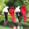 Decorative Objects Figurines Artificial White Plastic Feather Love Peace Doves Bird Simulation Figurines Home Table Garden Hanging Decoration Gift 1pc 230608