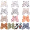 Baby Floral Print Hair Clips Ribbon Bows Sweet Hairpin Bowknot Barrettes Barn Headwear Hair Accessories