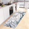 목욕 매트 추상 대리석 부엌 바닥 매트 그레이 골드 질감 패턴 현대 기하학적 방 긴 카펫 홈 장식 비 슬립 깔개