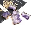 Подвесные ожерелья верхнего класса фиолетовые аметисты Druzy Geode Raw Crystal Collecle нерегулярное размер драгоценные камни подарки для женской девушки