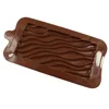 Molde de silicone para chocolate de onda completa, molde de renda para açúcar, faça você mesmo, ferramenta para bolo de waffle