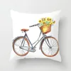 Almofada Linda Arte Girassol Bicicleta Fresca E Capa De Fronha Sofá De Volta Para Casa Decoração