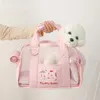 Coprisedili per auto per cani Borsa portatile per animali domestici Maglia di garza estiva Stampa carina Borsa traspirante Chihuahua Yorkshire Cucciolo Spalla Forniture per gatti