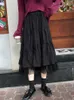 Skirts Boho Long Skirt for Women Harajuku Korean Style White Black Maxi Teenagers High Waist School 230608
