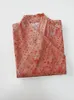 Damenblusen Damenhemd Lässig 2023 Frühling und Sommer V-Ausschnitt Erdbeerrot Polka Dot Print One Button Loose