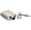 1oz Mini Hip Flask Portable Liquor Wine Pot Stainless Steel Metal Hip Flask Travel Whiskey Bottle with Keychain