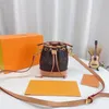 Fashion NANO BB super mini barrel bag a Neo string handle package combination pattern of brown canvas female designer luxury handbags cute folded CrossBody bag