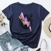 Męskie koszulki Tshirt z krótkim rękawem O-Neck Pink Tops Women Tiger Head Print Casual Women Lightning Druku
