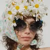 Lunettes de soleil 2023 Designer mode papillon sans monture femmes Vintage surdimensionné Steampunk lunettes de soleil UV400 Eyeware