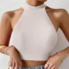 Camisoles réservoirs été Sexy dos nu débardeur femmes sans manches gilet qualité Camisoles hauts décontracté couleur unie basique Camisole