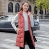 Femmes bas Xl-5xl rembourré gilets couleur unie décontracté fermeture éclair à capuche manteaux 2023 dames Long manteau veste Chaleco Acolchado Mujer