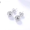 Orecchini a bottone Gioielli in argento puro retrò Delicato solido 925 Sterling Moderno Bella sfera traforata per donna/ragazza