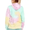 Tute da donna 2023 Maglione Tuta Tie-Dye Felpa con cappuccio a maniche lunghe Pantaloncini elastici in vita per ragazze 2 pezzi Tuta estiva da donna