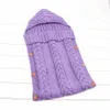 Ins Sacco a pelo lavorato a maglia multicolore neonato Avvolto in lana per bambini Coperta Sciarpa carina