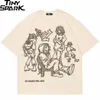 Męskie koszulki japońskie harajuku T-shirt męskie streetwearne śmieszne anime kreskówka graficzna tara menu bawełniane koszulce ponadwymiarowe TEES HIPHOP 230608