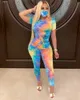 Survêtements pour femmes Mode Femmes Casual Tie-Dyed Deux Pièces Ensemble Femme À Manches Courtes Sportswear 2 Pièce Exercice Outfit Survêtements sans masque 230608